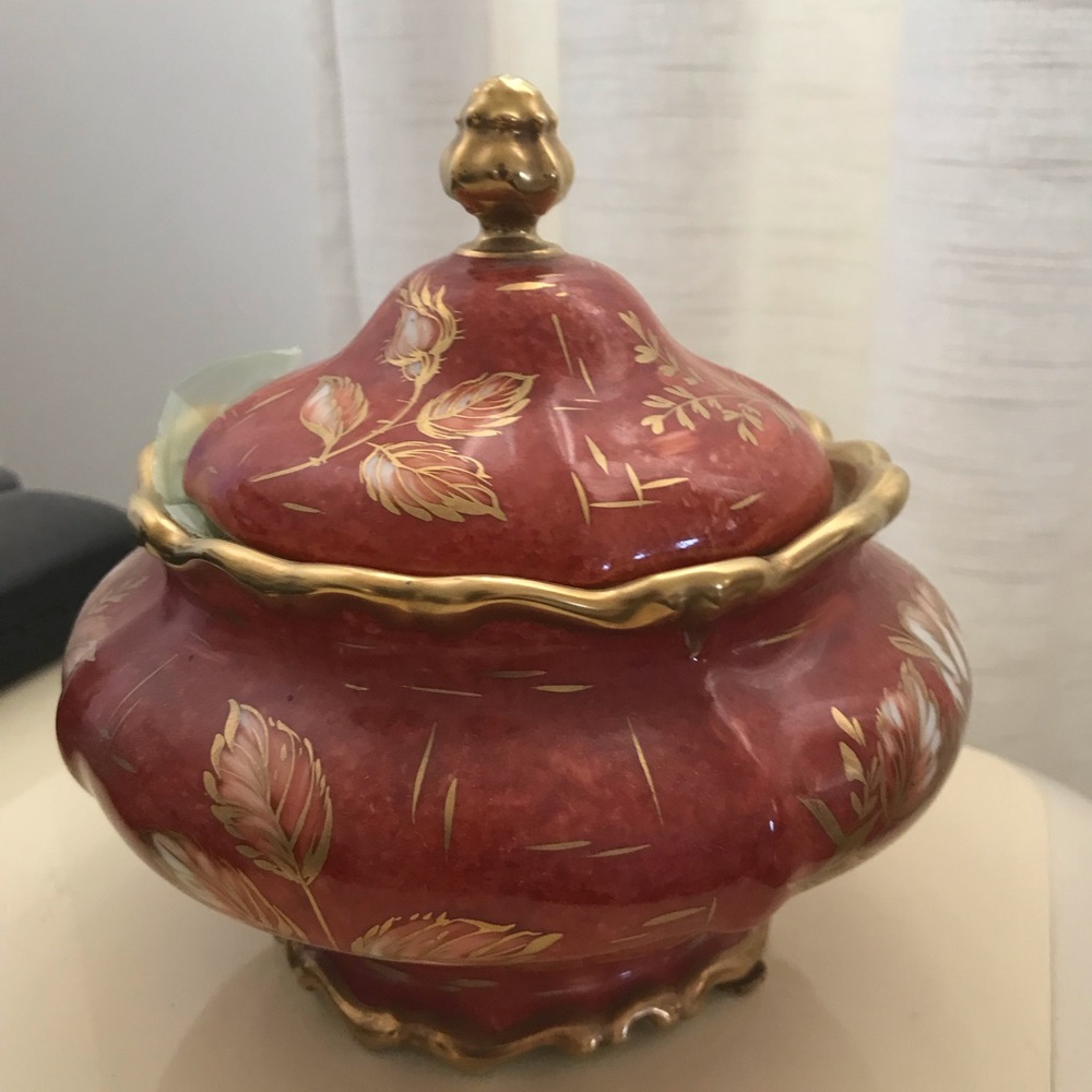 Rosenthal Red and Gold Porcelain Covered Vase